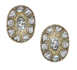 Jay Feder 18K Two Tone Gold Rough Mix-Cut Diamond Earrings
