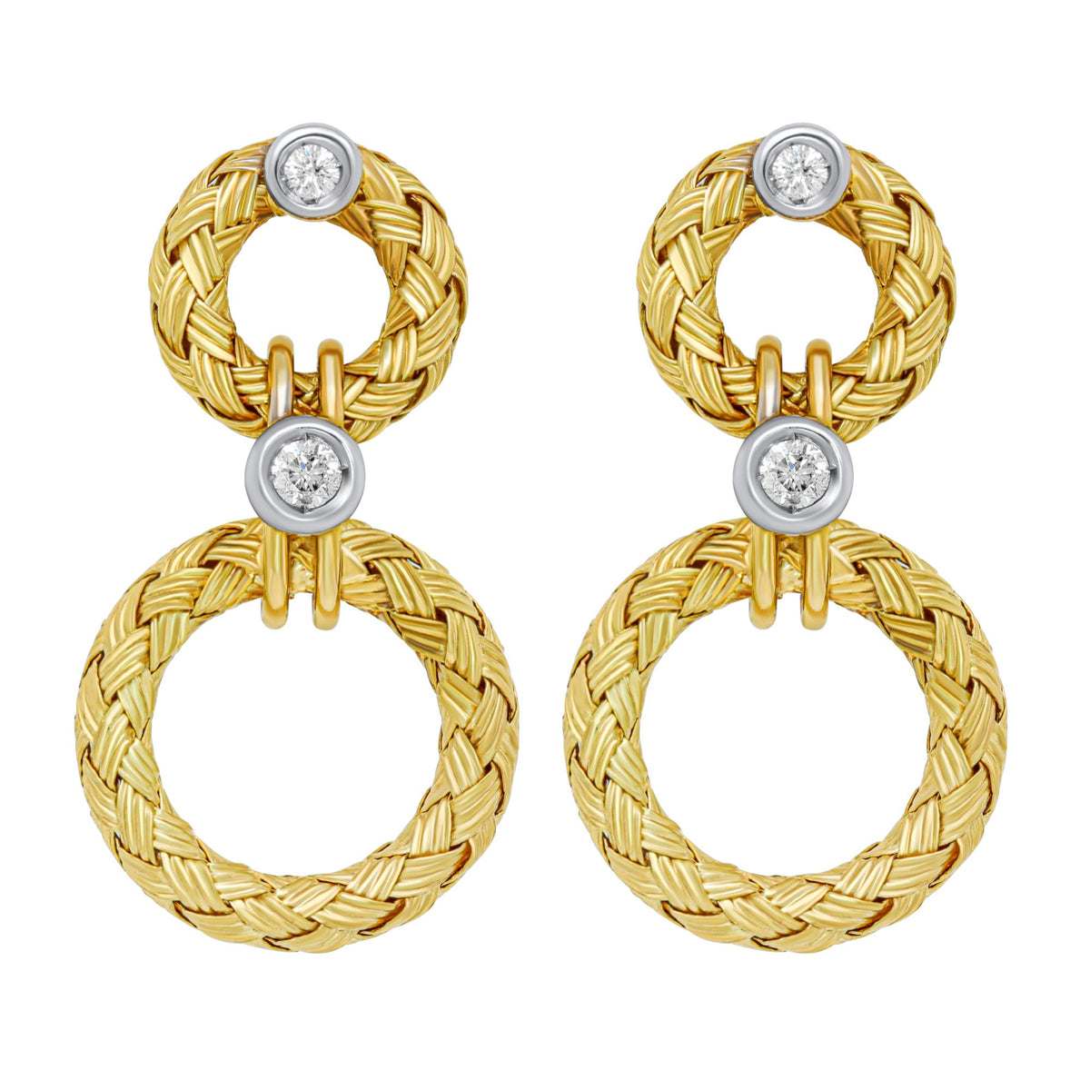 Jay Feder 18K Yellow Gold Diamond Earrings