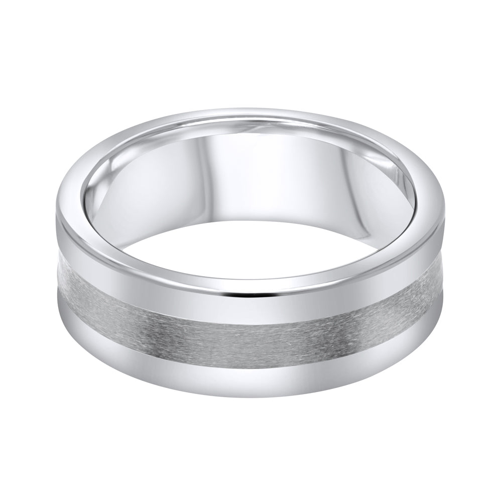Jay Feder Tungsten Polished Band Matte Center Ring - Jay Feder Jewelers