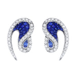 Kavant & Sharart 18K white gold diamond sapphire Talay Wave Earrings