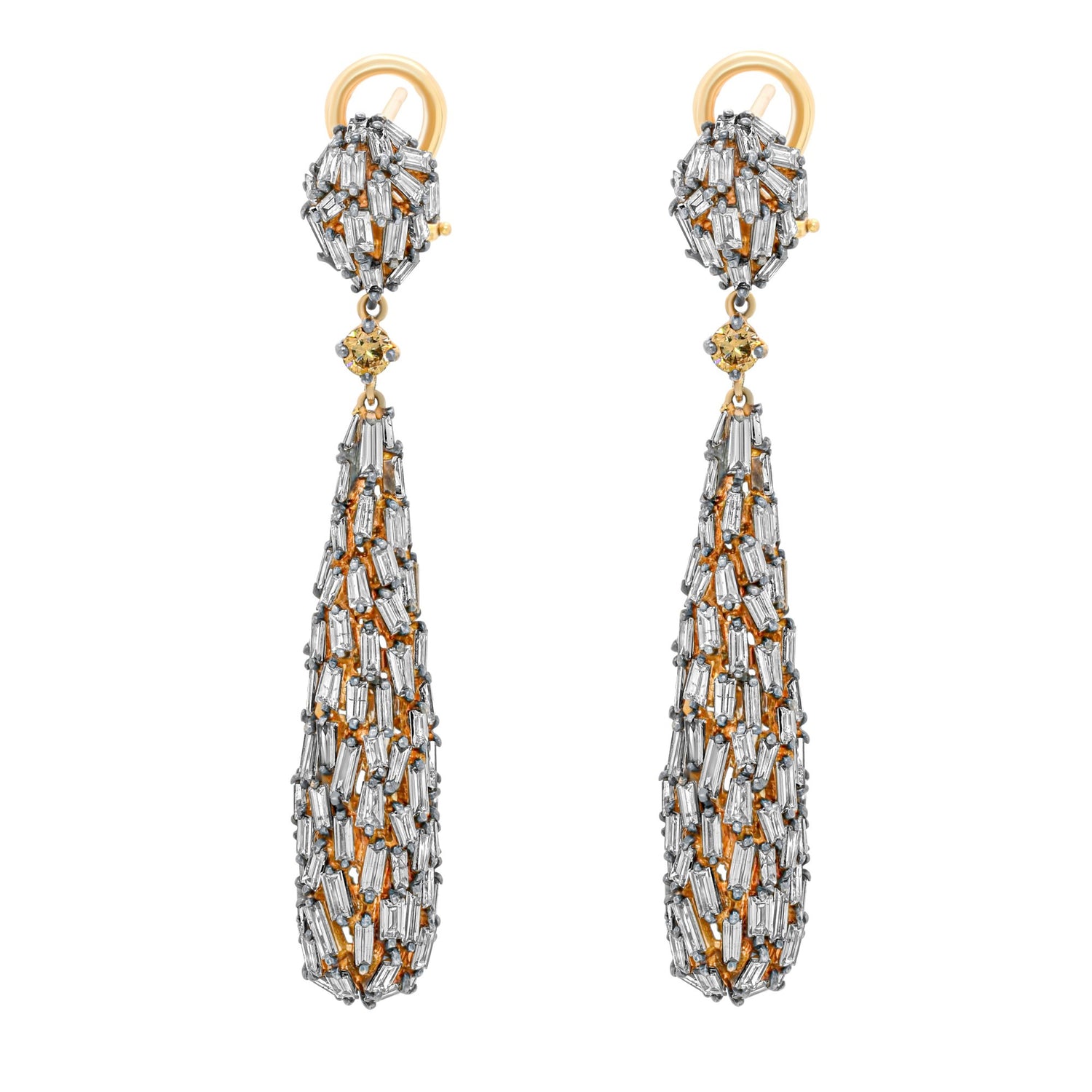 Suzanne Kalan 18K Rose Gold Champagne Diamond Earrings