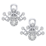Jay Feder 18K White Gold Diamond Deco Burst Earrings