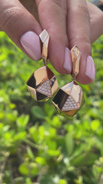 Sofragem 18k Rose Gold Diamond Geodome Drop Dangle Earrings