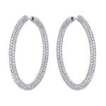 Jay Feder 18K White Gold Diamond H/SI2 Pave Hoops Earrings