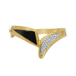 Jay Feder 18K Yellow Gold Diamond Black Onyx Vintage Bangle Bracelet
