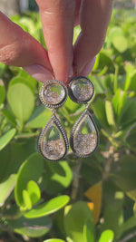 Moritz Glik 18K Yellow Gold Blackened Silver Champagne Diamond Double Drop Shaker Earrings