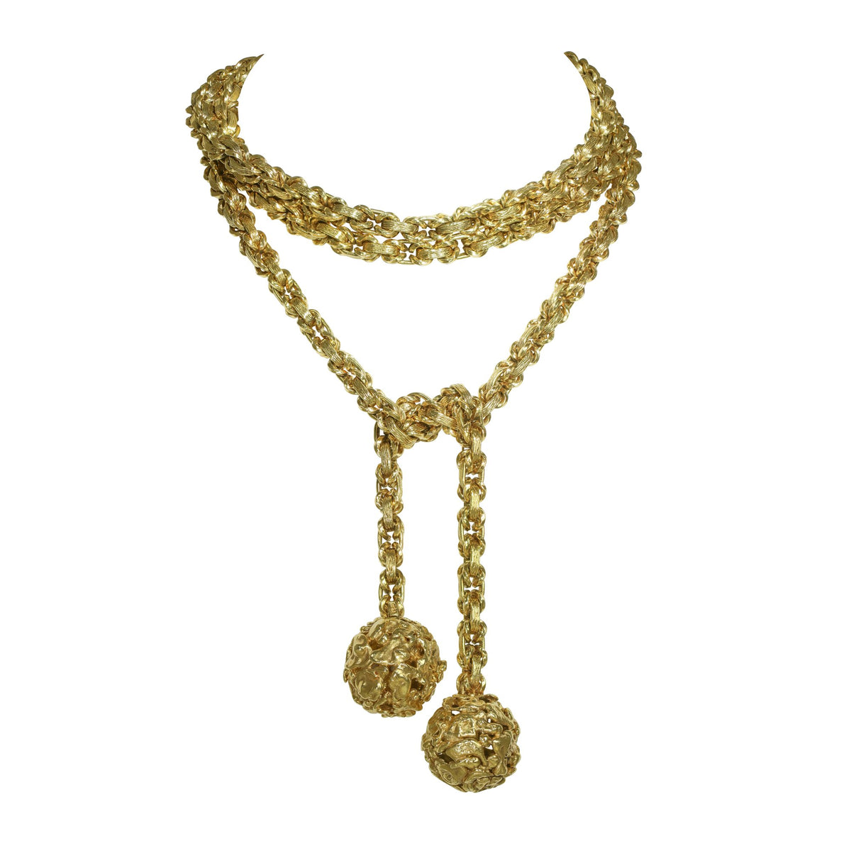 Jay Feder 18k Yellow Gold "Cartier Germany" heavy rope lariat