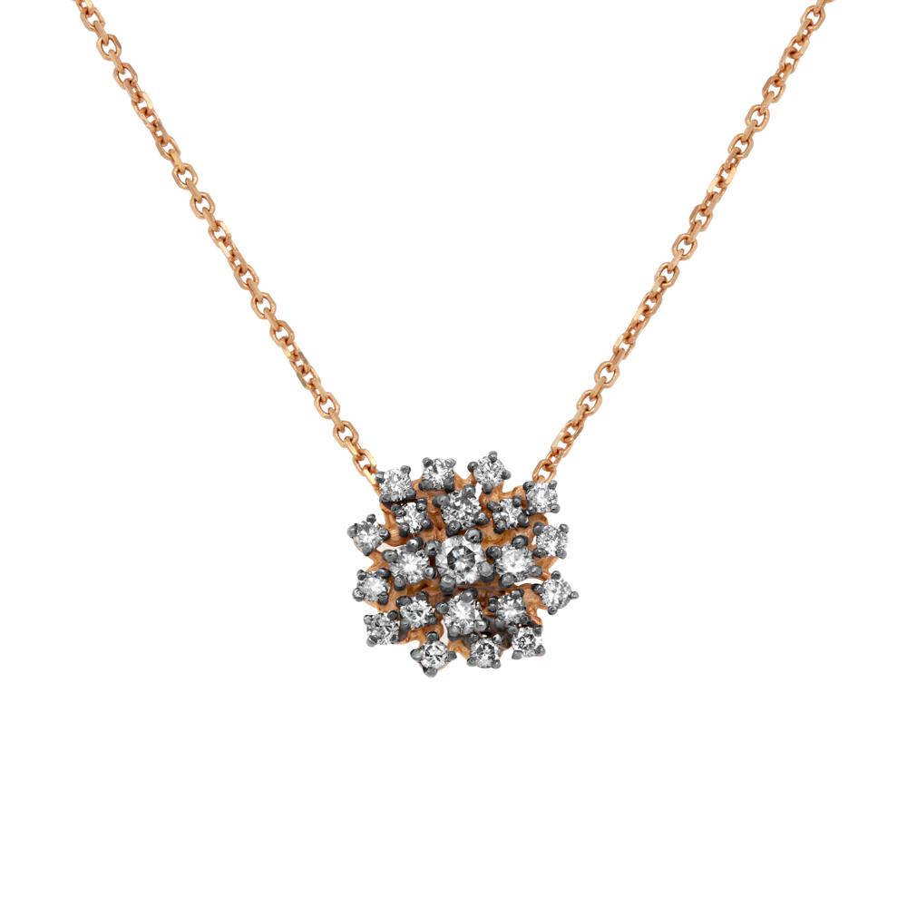 Suzanne Kalan 18K Rose Gold Diamond Starburst Necklace