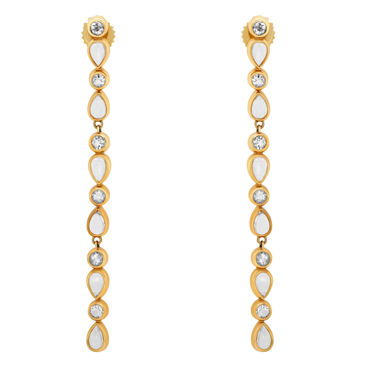 Anzie 14K Yellow Gold Topaz Moonstone Drop Earrings - Jay Feder Jewelers