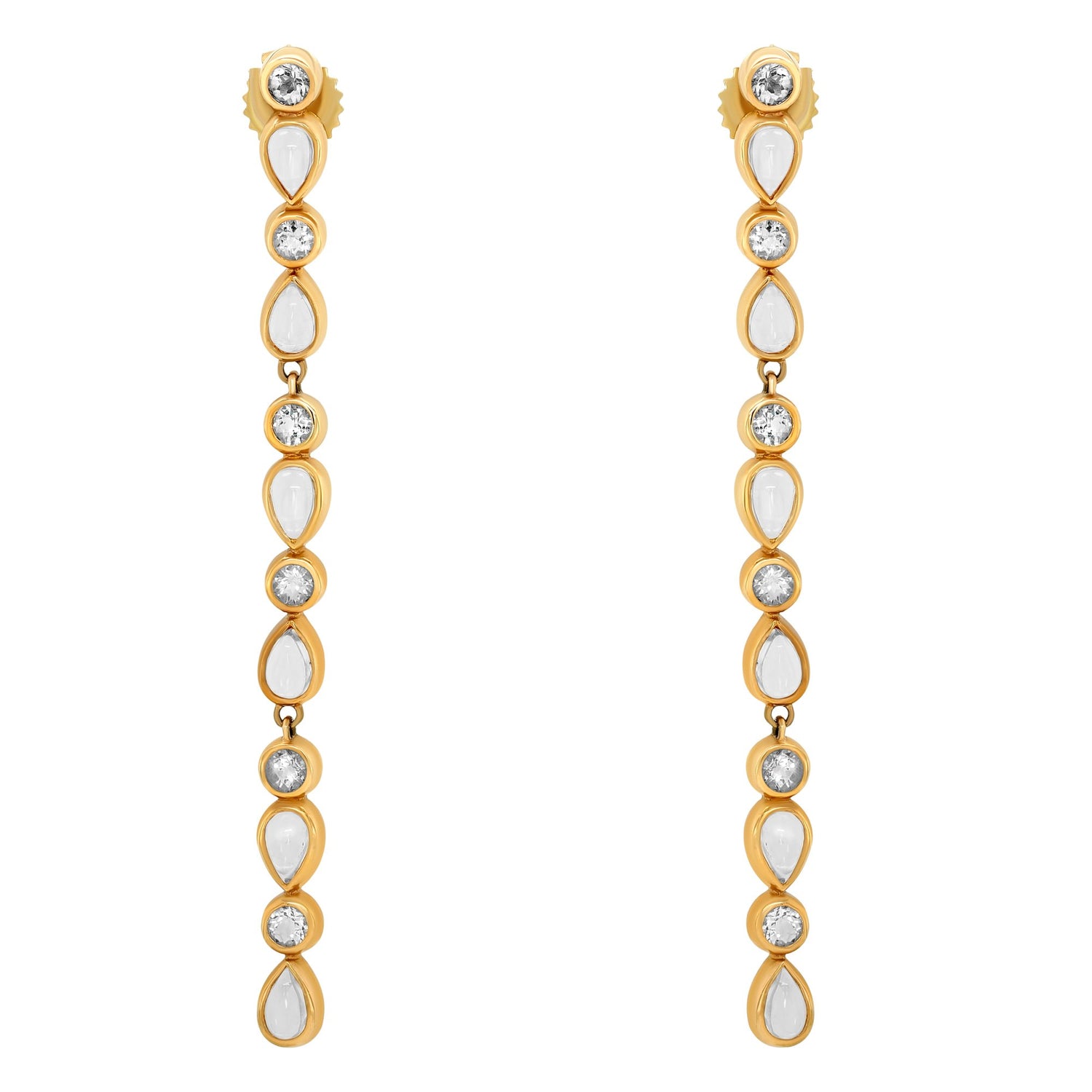 Anzie 14K Yellow Gold Topaz Moonstone Drop Earrings - Jay Feder Jewelers
