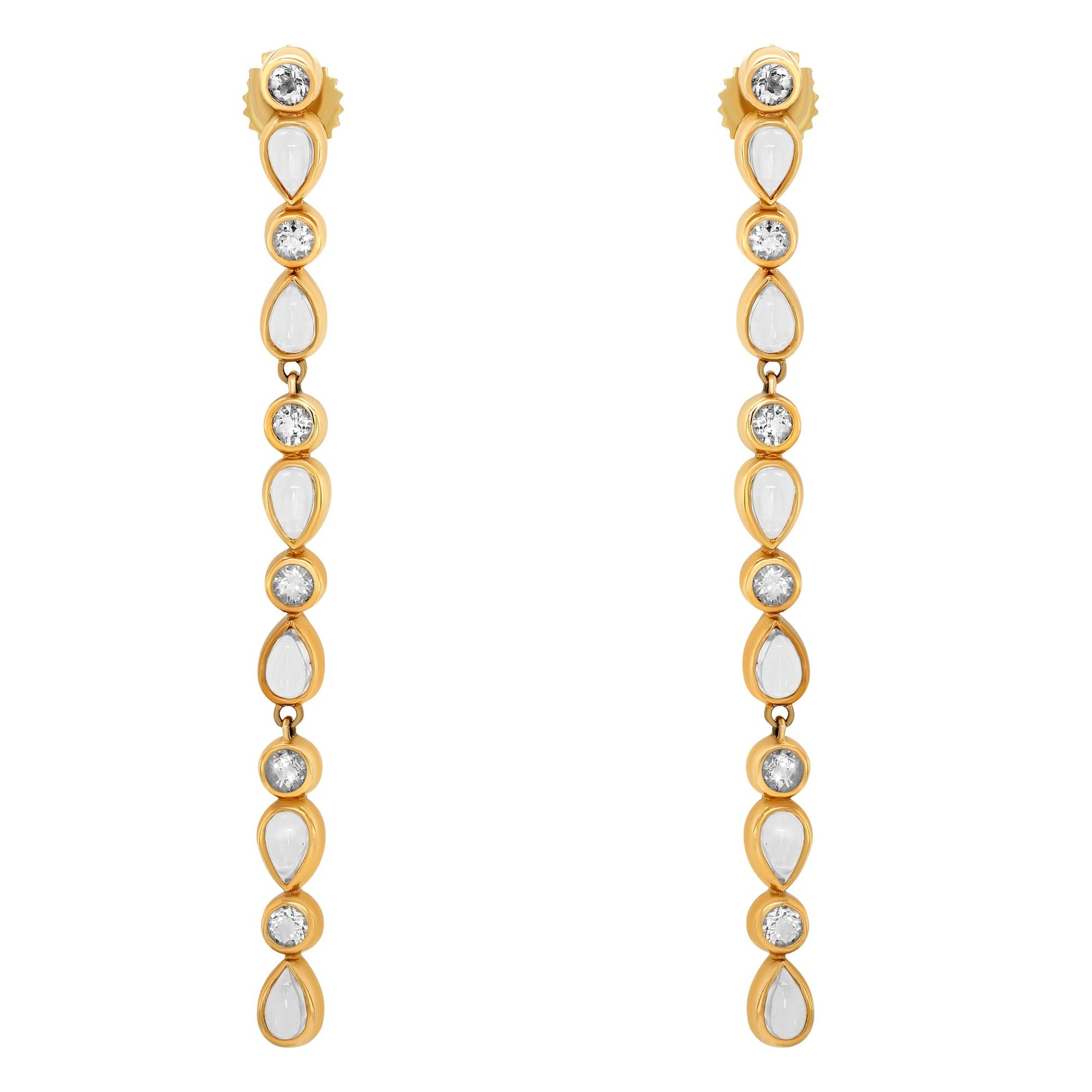 Anzie 14K Yellow Gold Topaz Moonstone Drop Earrings - Jay Feder Jewelers