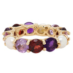 Eden Presley 14K Yellow Gold Round Colored Stone Eternity Band