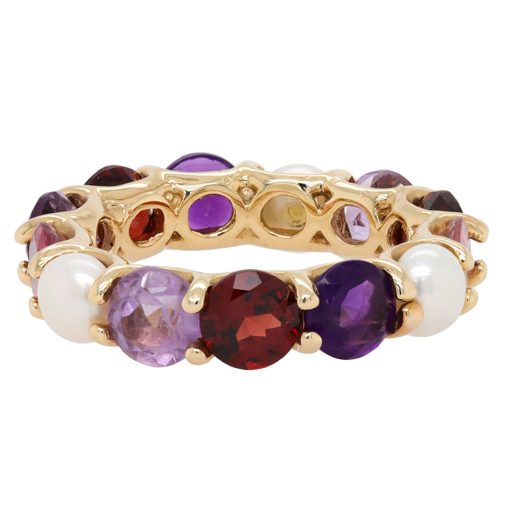 Eden Presley 14K Yellow Gold Round Colored Stone Eternity Band