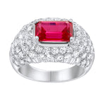 Jay Feder 18K White Gold Synthetic Ruby Diamond Ring - Jay Feder Jewelers