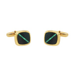Jay Feder 14K Yellow Gold Onyx & Malachite Cufflinks