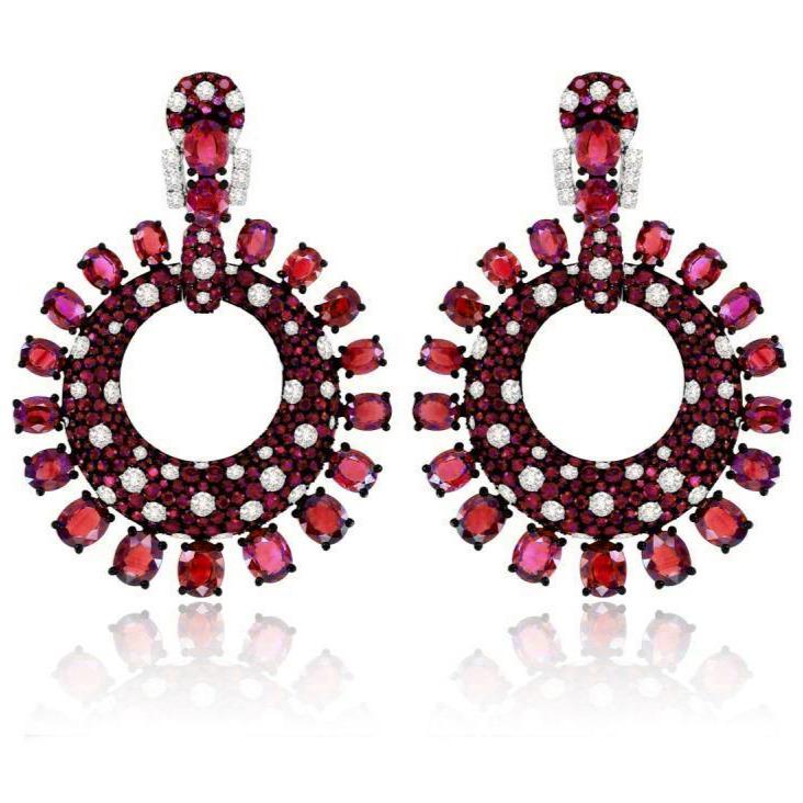 Sutra 18K Ruby diamond Earrings