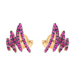 Khai Khai 18K Rose Gold Pink Sapphire Zig Zag Earrings