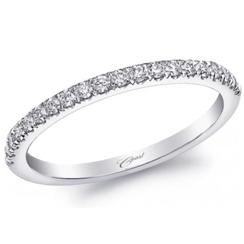 Jay Feder 14K White Gold And Diamond Wedding Band