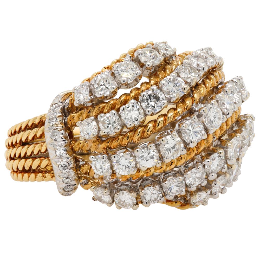 Jay Feder 14K Yellow Gold diamond Domed Ring