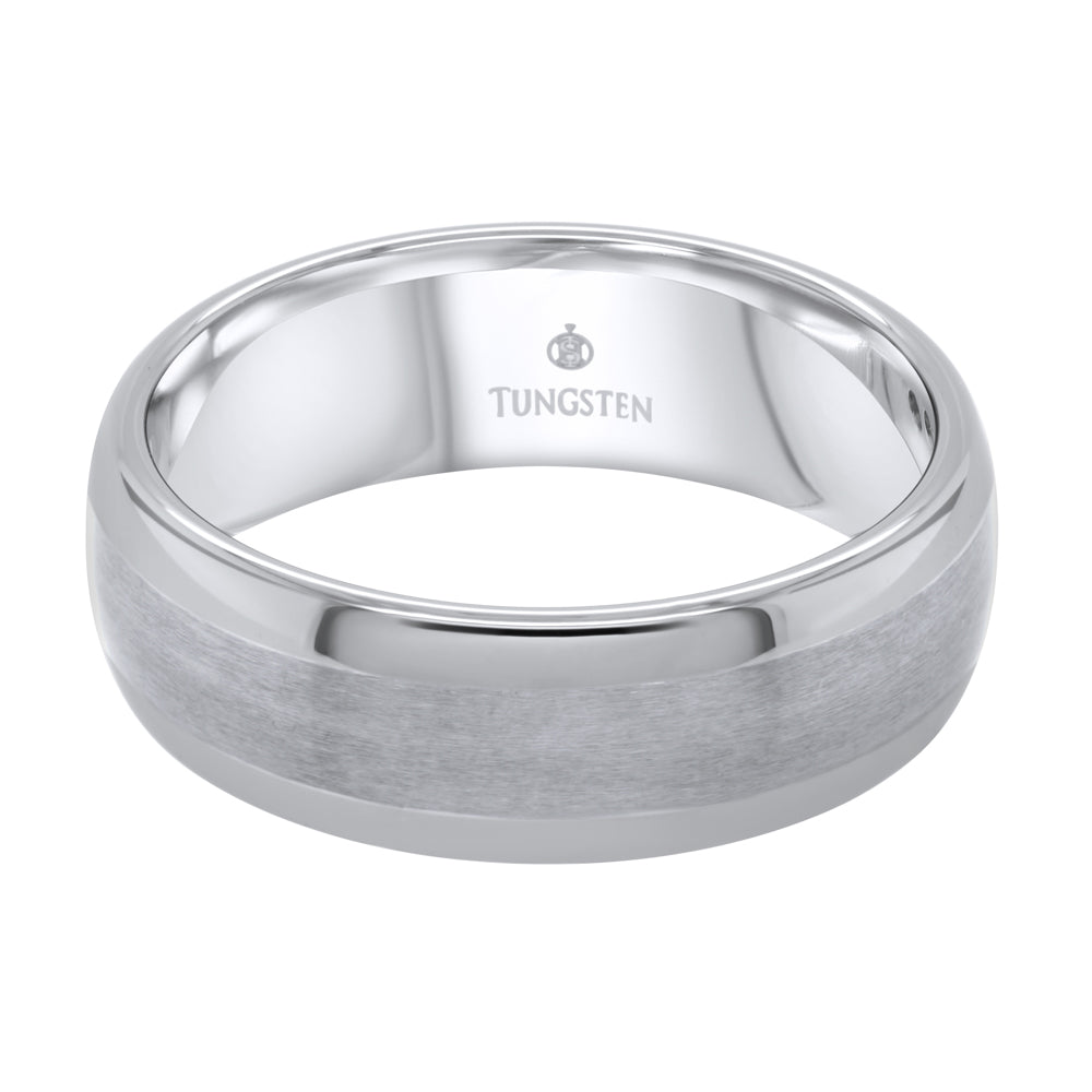 Jay Feder Tungsten Brushed Center Polished Edge Ring - Jay Feder Jewelers