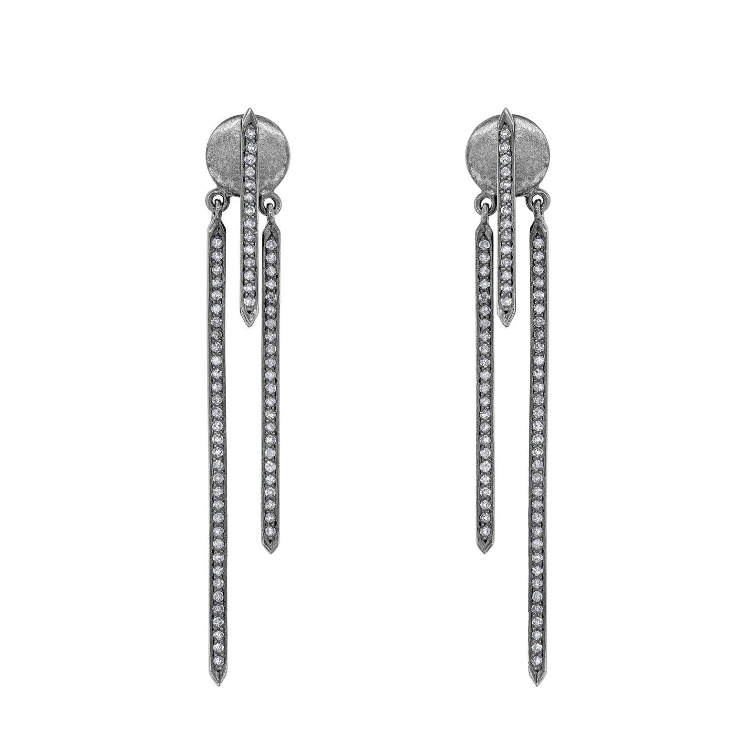Jay Feder Sterling Silver Triple Stick Earrings