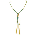 Jay Feder Silver Turquise Silk Lariat Necklace - Jay Feder Jewelers