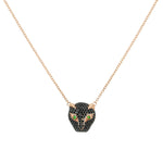 Jay Feder 14K Rose Gold Black Diamond Panther Necklace on Chain