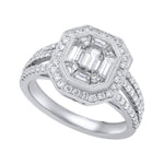 Jay Feder 18K White Gold Emerald Pie-cut Diamond Ring