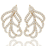 Sutra 18K Yellow Gold Feather Collection Small Diamond Earrings - Jay Feder Jewelers