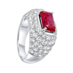 Jay Feder 18K White Gold Synthetic Ruby Diamond Ring - Jay Feder Jewelers