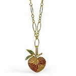 Khai Khai 18k yellow gold  Multi colored Diamond Gummy Peach Clip On Charm Necklace
