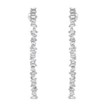 Suzanne Kalan 18K White Gold Diamond Dangle Stick Earrings
