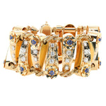 Jay Feder 18K Yellow Gold Diamond Sapphire bracelet