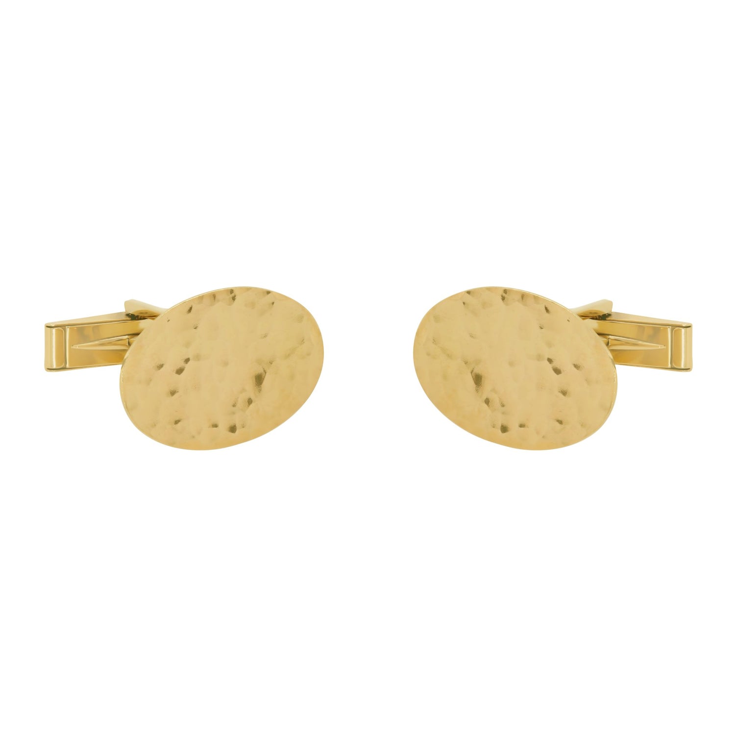 Jay Feder 14K Yellow Gold Oval Hammered Cufflinks