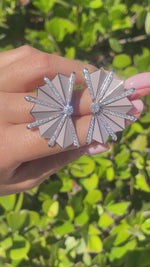 Jay Feder 18k Two Tone Gold Diamond Enamel Amaranta Cocktail Ring