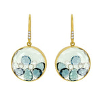 Moritz Glik 18K Yellow Gold Sapphire Diamond Shaker Earrings