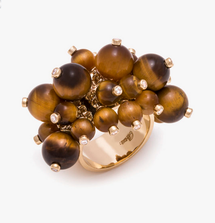 Aletto Brothers 18K Yellow Gold Amethyst Diamond Cluster Ring