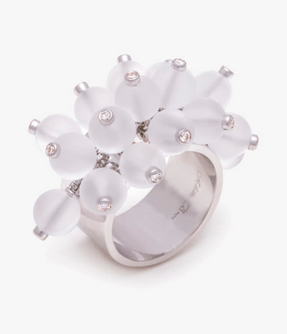 Aletto Brothers 18K Yellow Gold Amethyst Diamond Cluster Ring