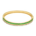 Jay Feder 14K yellow gold diamond & emerald bangle