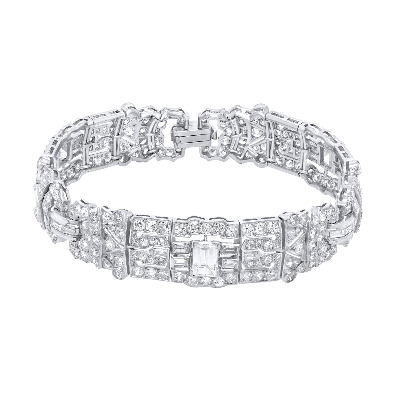 Jay Feder Platinum Art Deco Diamond Bracelet