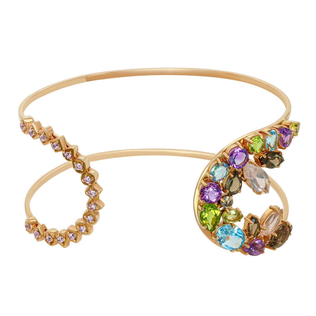 Jay Feder 14K Rose Gold Multicolor Open Bangle