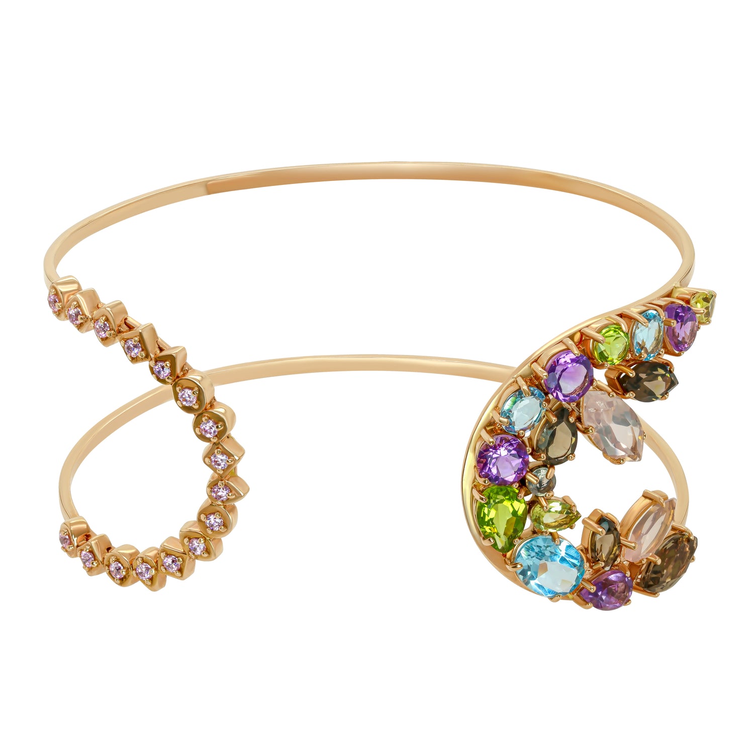 Jay Feder 14K Rose Gold Multicolor Open Bangle