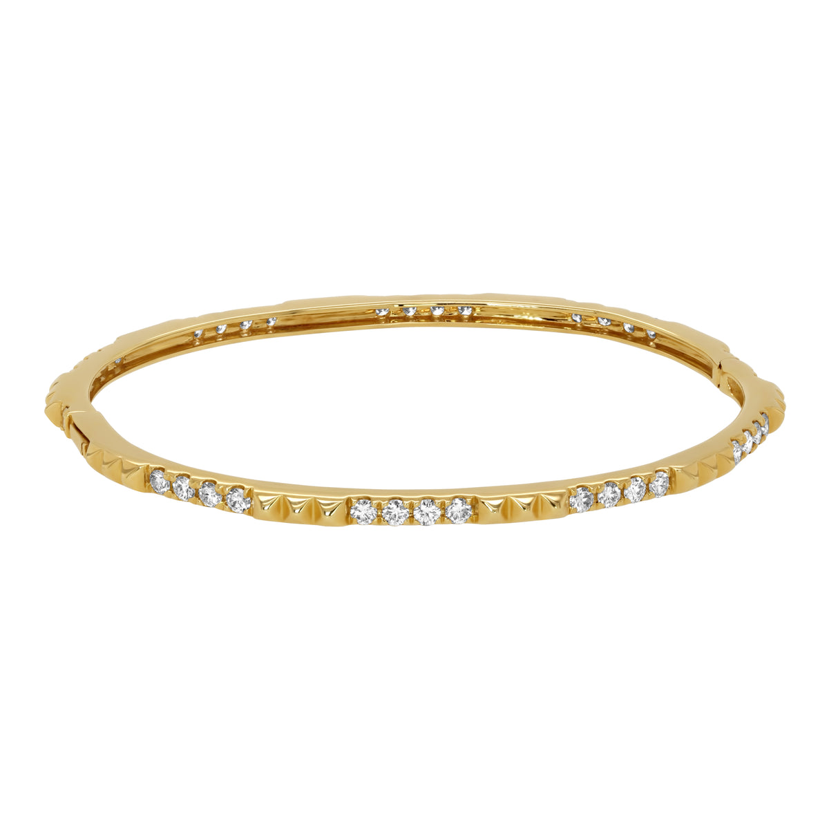 Tal Barkel 18K Yellow Gold Pyramid Diamond Accents Bangle Bracelet