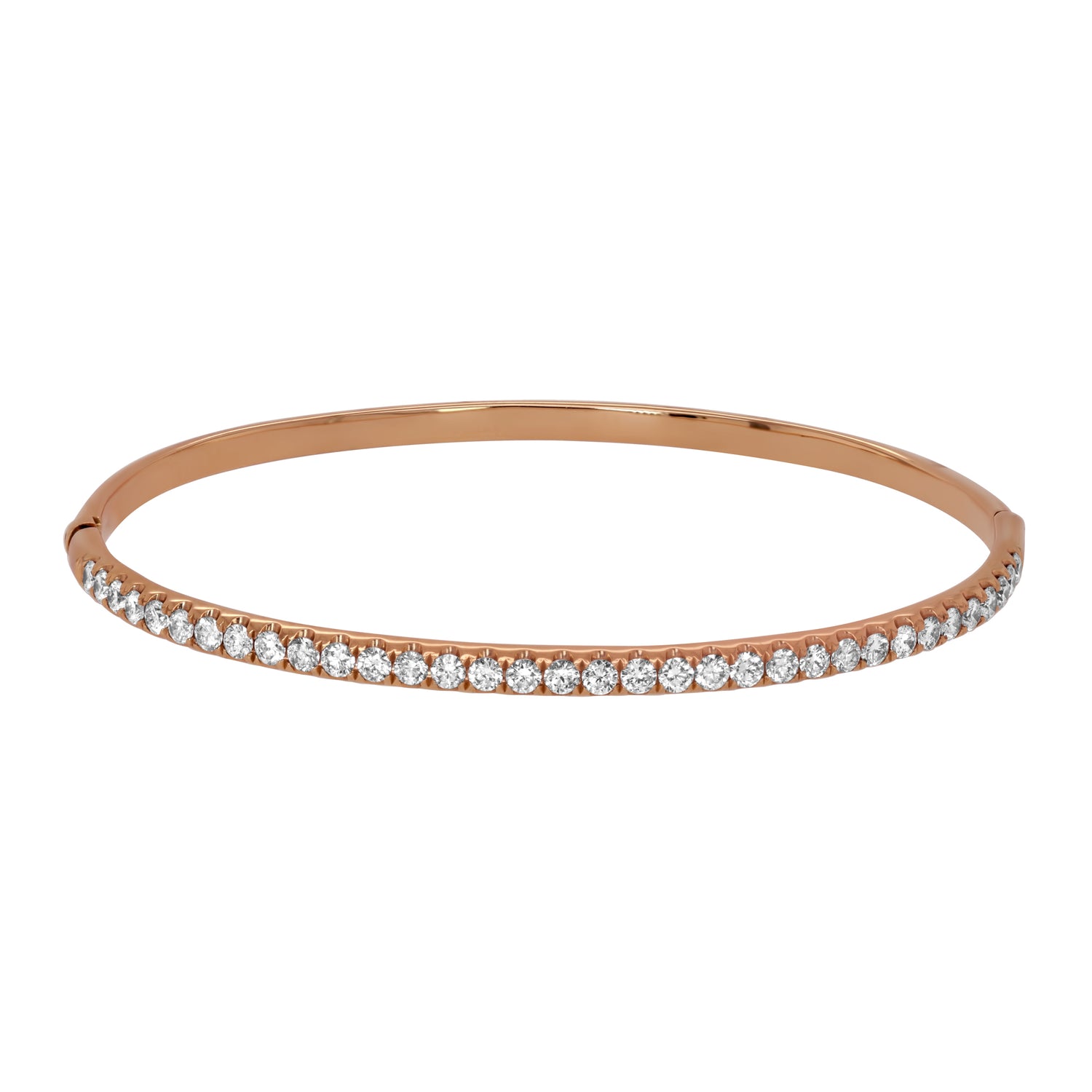 Jay Feder 18K Rose Gold Diamond Hinge Bangle