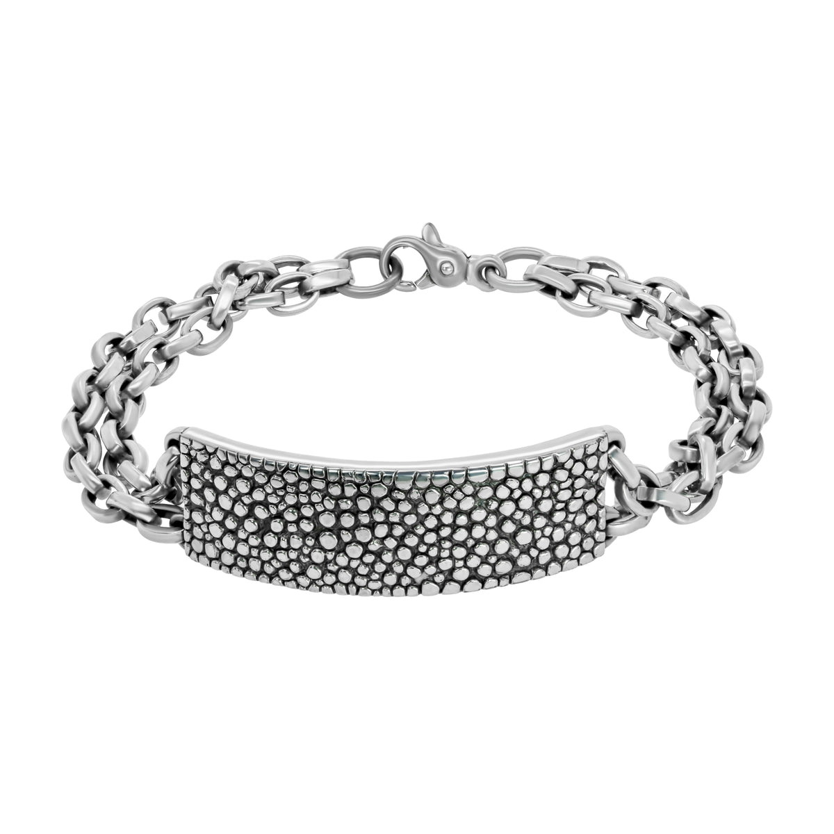 Jay Feder Sterling Silver Gents Zina Double Chain Bracelet