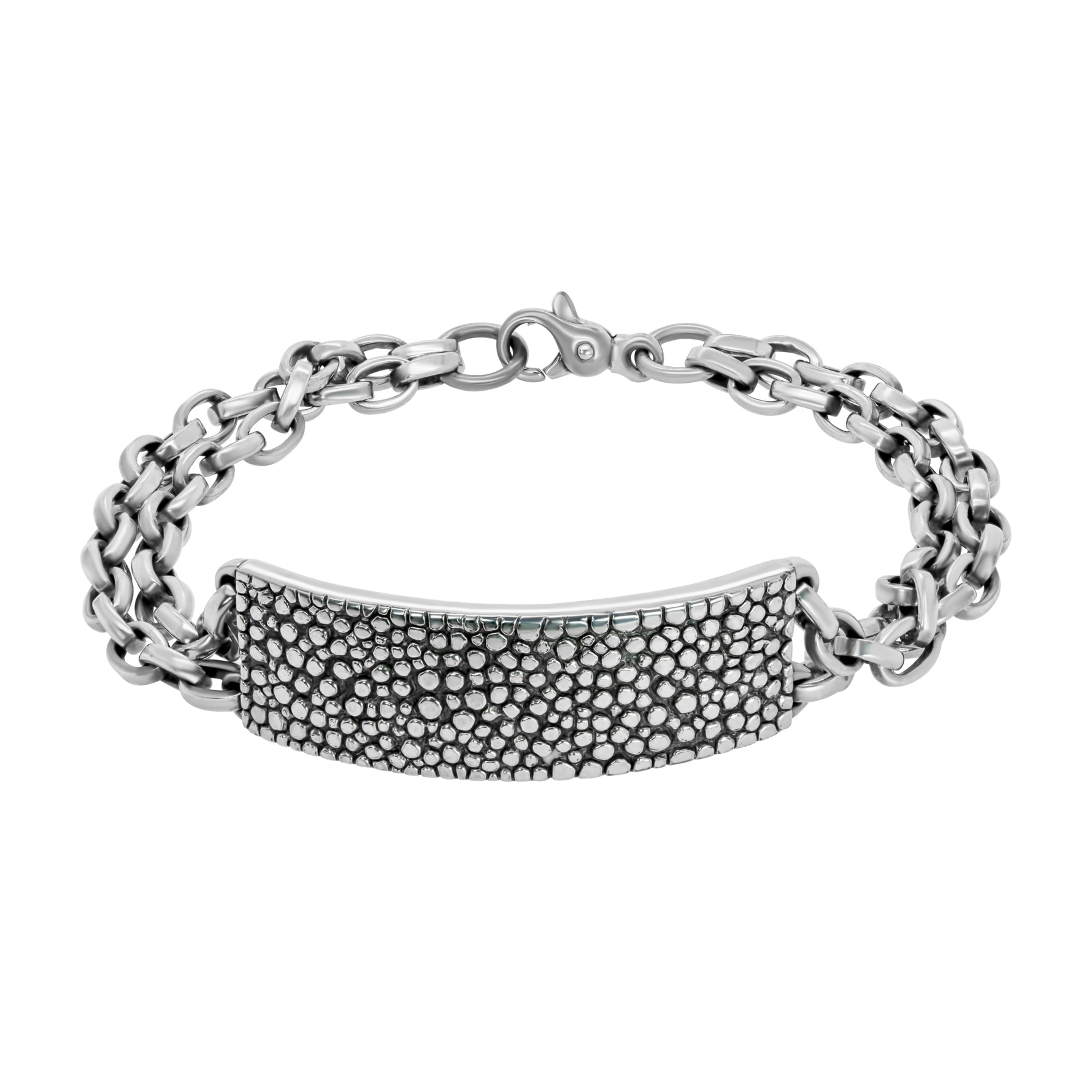 Jay Feder Sterling Silver Gents Zina Double Chain Bracelet