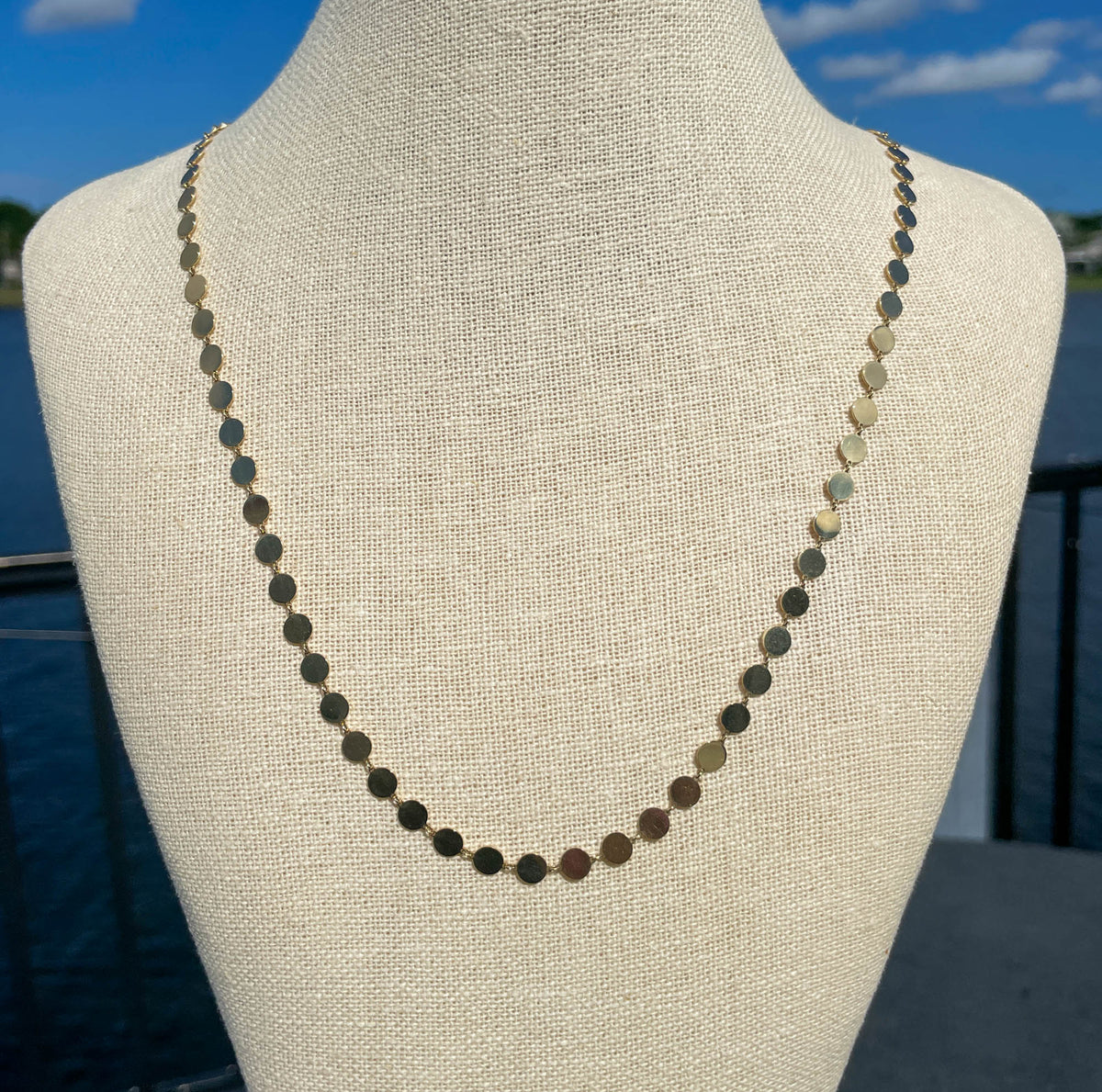 Jay Feder 14K Yellow Gold Large Discs Necklace - Jay Feder Jewelers