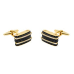 Jay Feder 18K Yellow Gold Diamond Rubber Cufflinks
