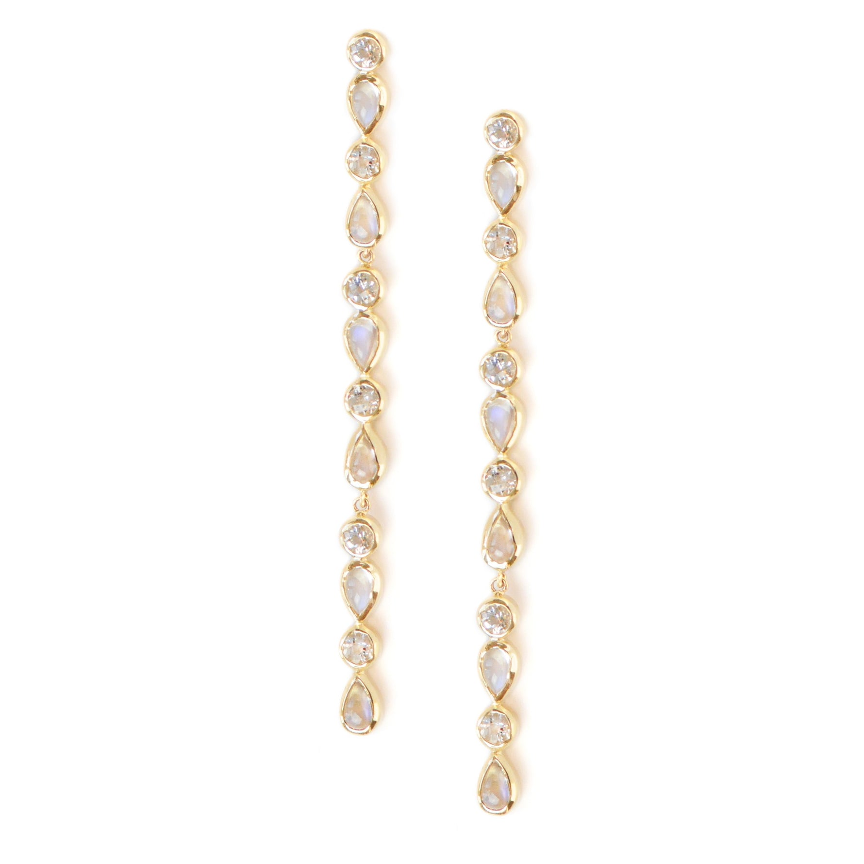 Anzie 14K Yellow Gold Topaz Moonstone Drop Earrings - Jay Feder Jewelers