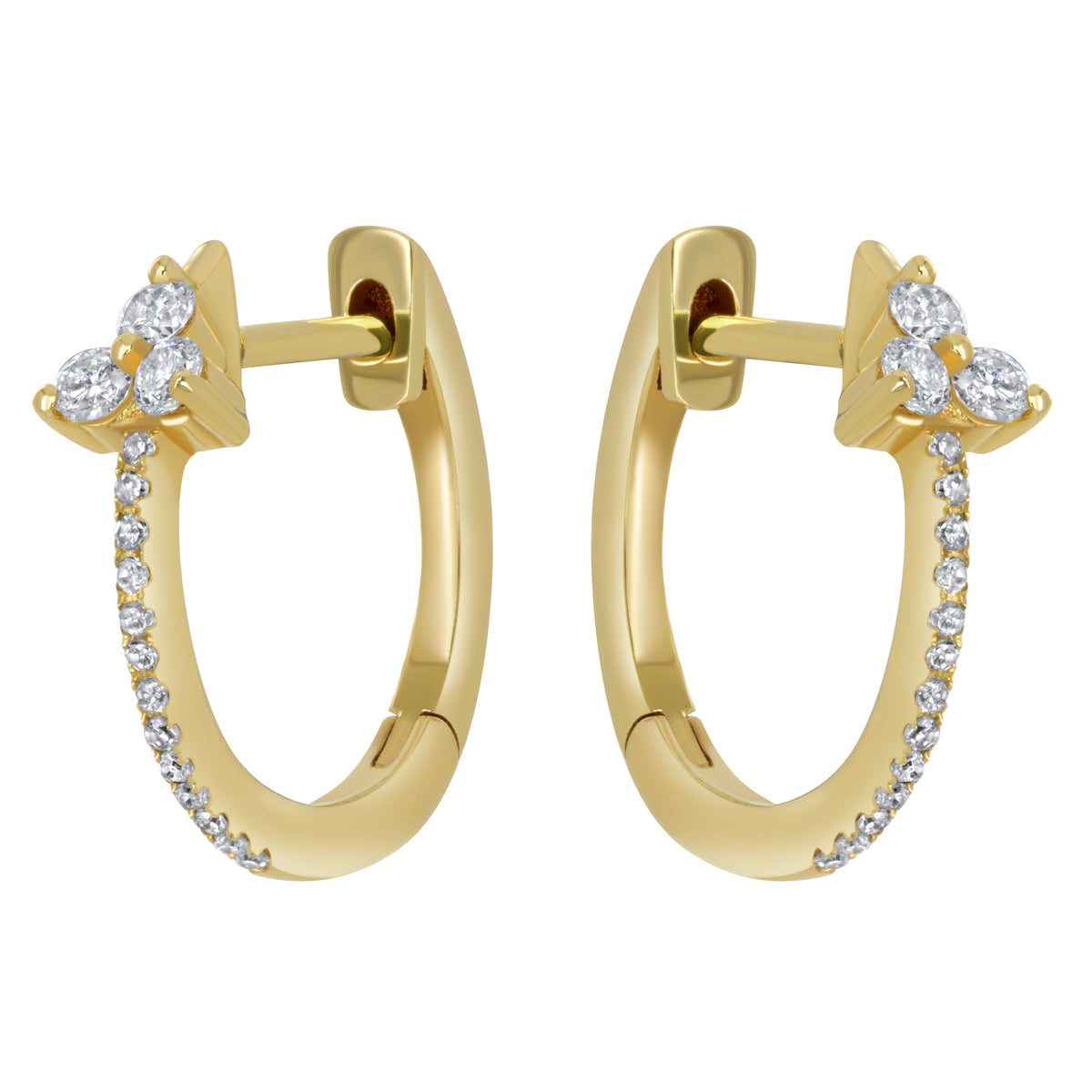 Jay Feder 14K Yellow Gold Diamond Huggie Earrings
